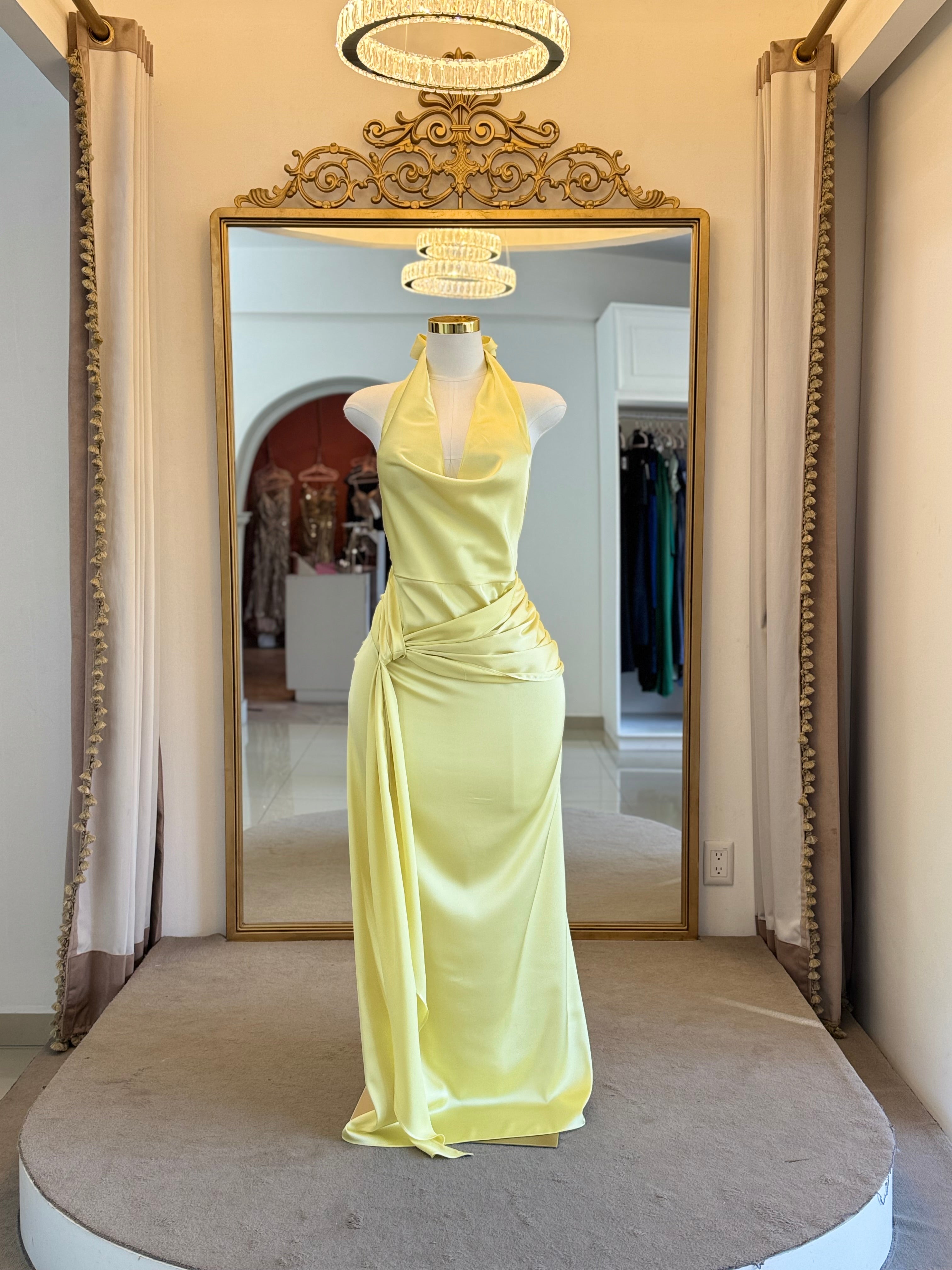 Vestido halter amarillo