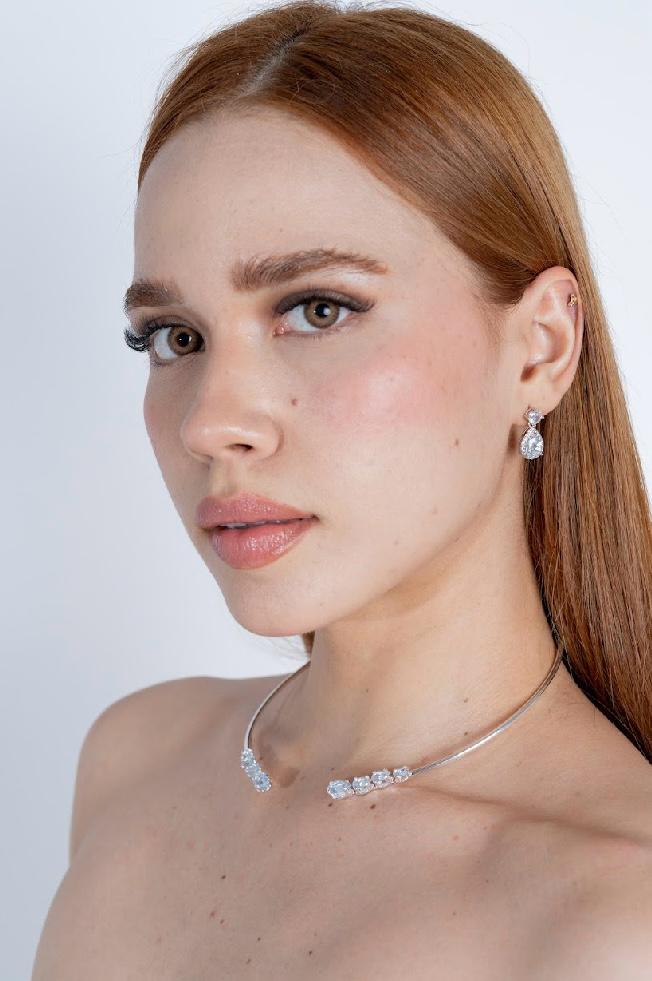 Aretes circular blanco