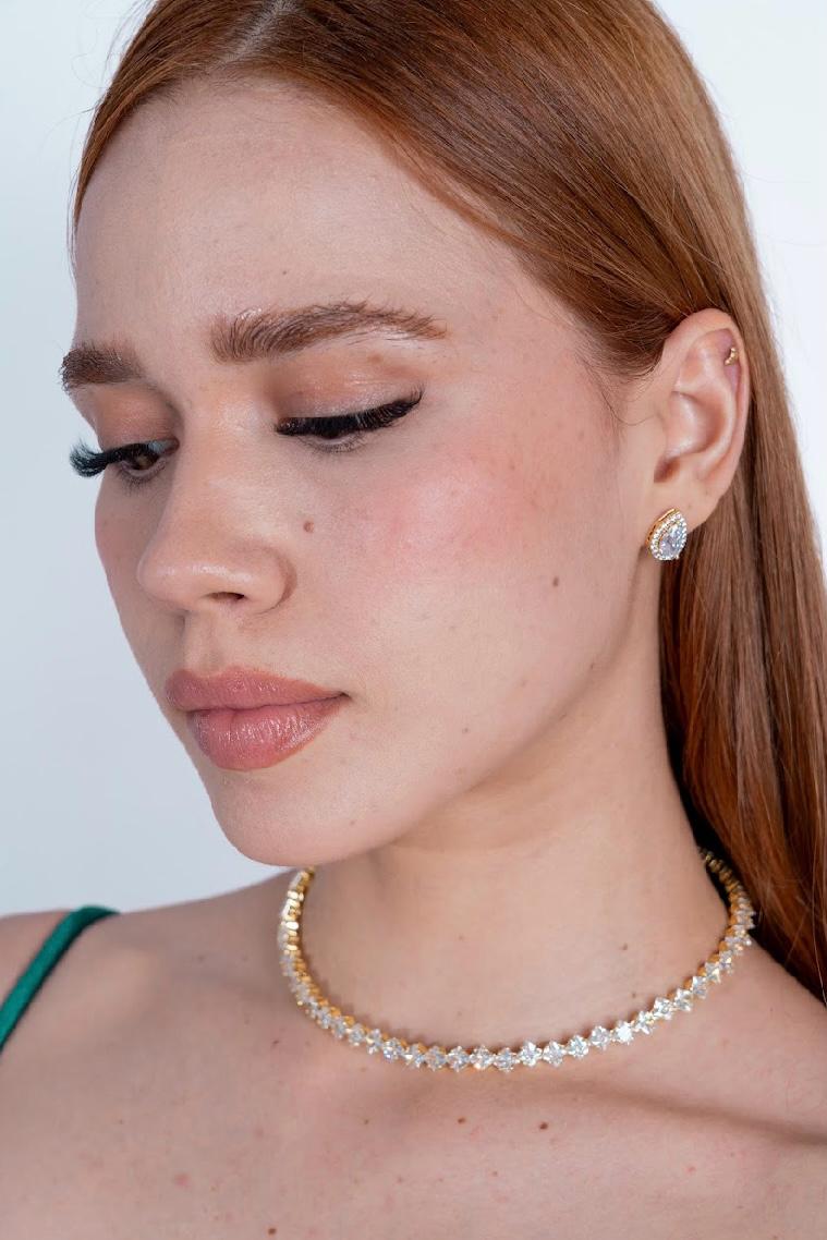 Aretes diamante gota