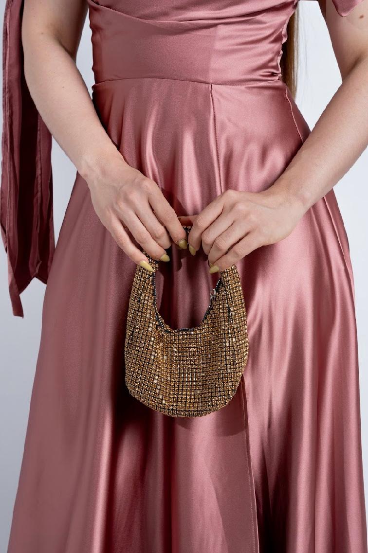 Bolsa brillo champagne