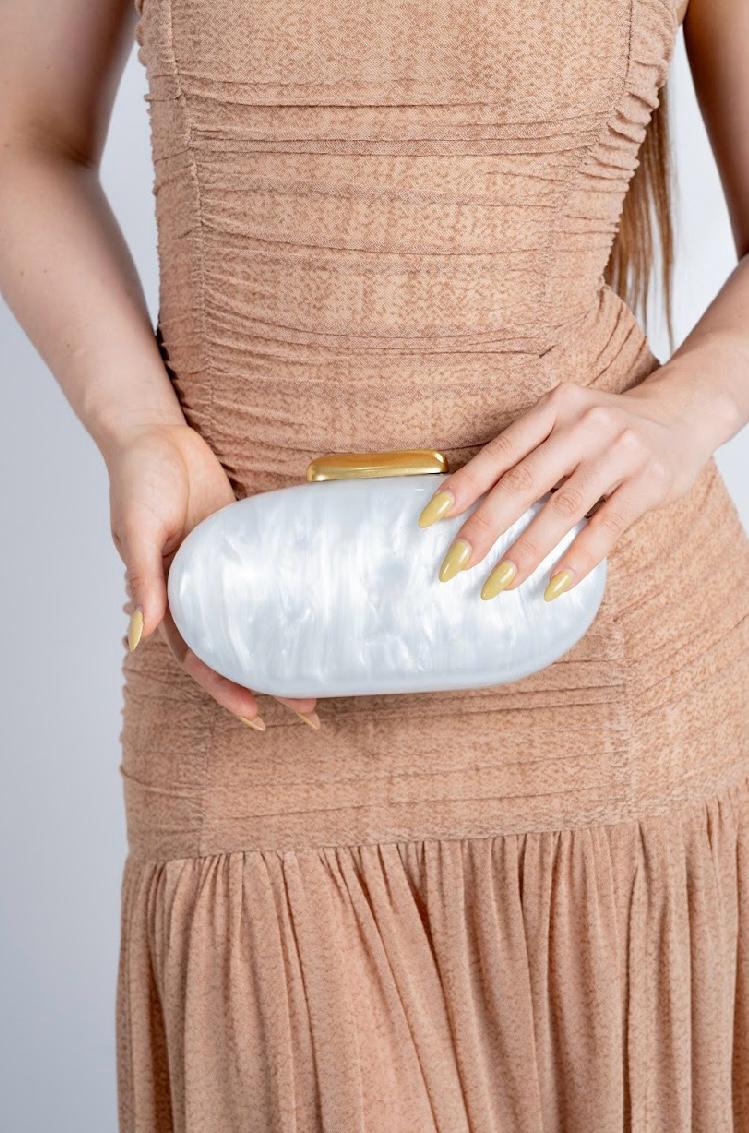 Bolso de mano perla