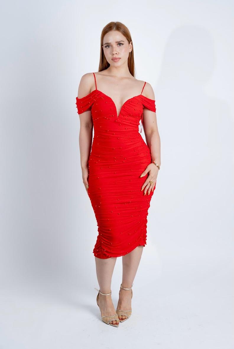 Vestido modelo ritual carmesí