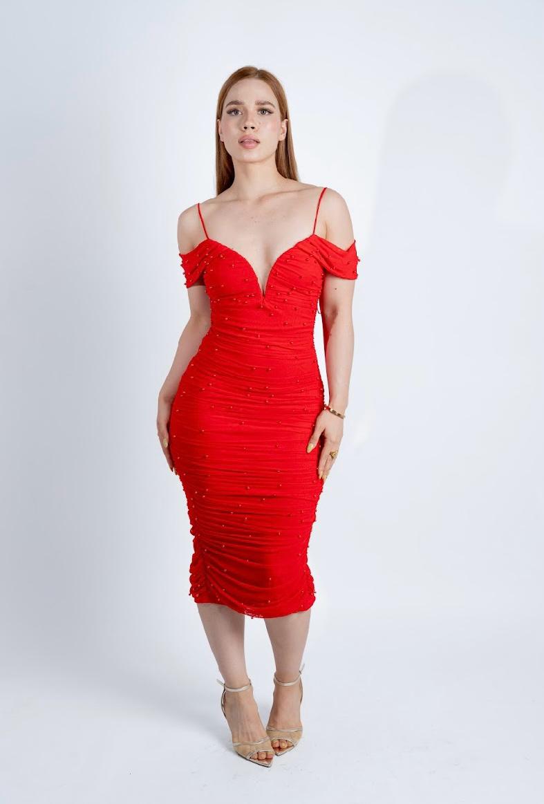 Vestido modelo ritual carmesí